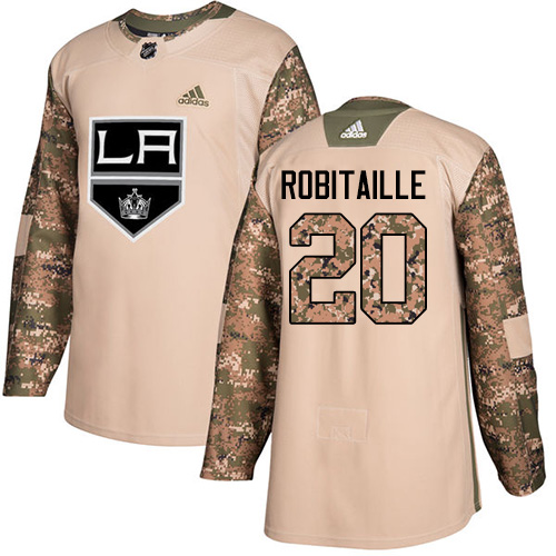 Adidas Kings #20 Luc Robitaille Camo Authentic Veterans Day Stitched NHL Jersey - Click Image to Close